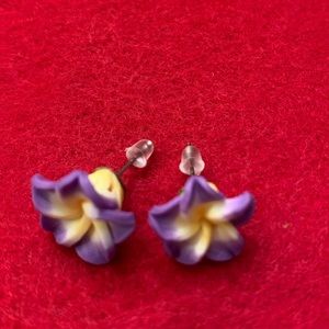 Polyclay Plumeria Earrings